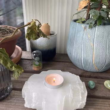 Selenit värmeljushållare