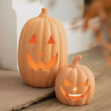 Ljuslykta Halloween pumpa ( terrakotta )