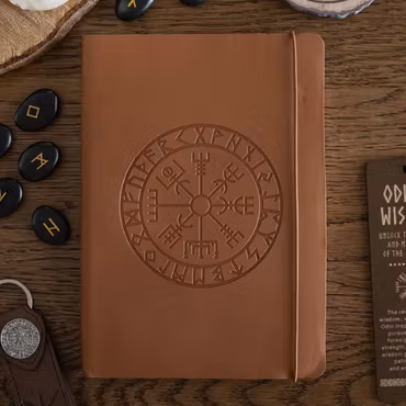 Anteckningsbok i konstläder vegvisir