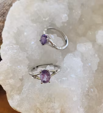 Ametist ring justerbar