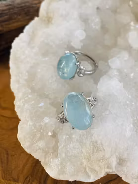 Ring akvamarin justerbar