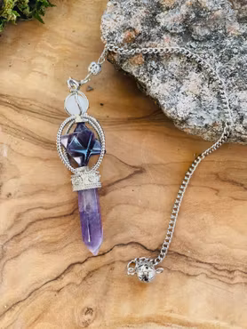 Pendel ametist och merkaba