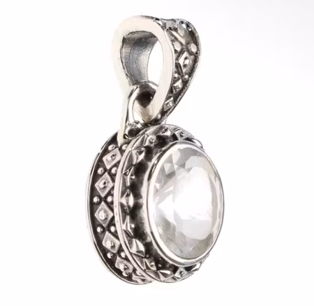 Hänge Bergkristall i 925 silver