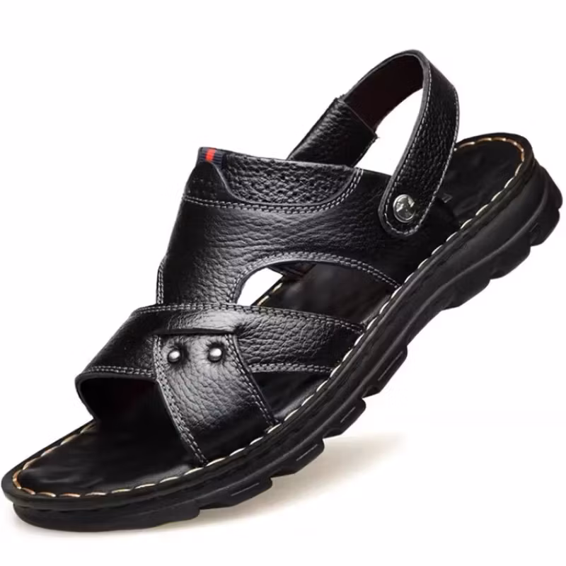 Herrsandaler i Äkta Läder – Halkfria & Bekväma för Sommar & Strand