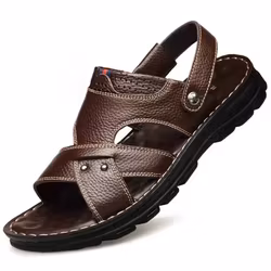 Herrsandaler i Äkta Läder – Halkfria & Bekväma för Sommar & Strand