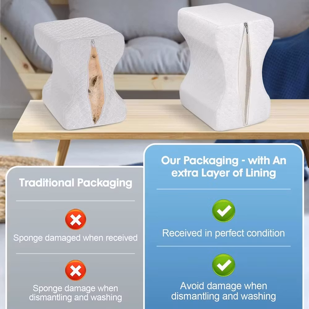 Ortopedisk Knäkudde i Memory Foam – För Rygg, Höft & Ben | Perfekt för Sidliggande & Gravida