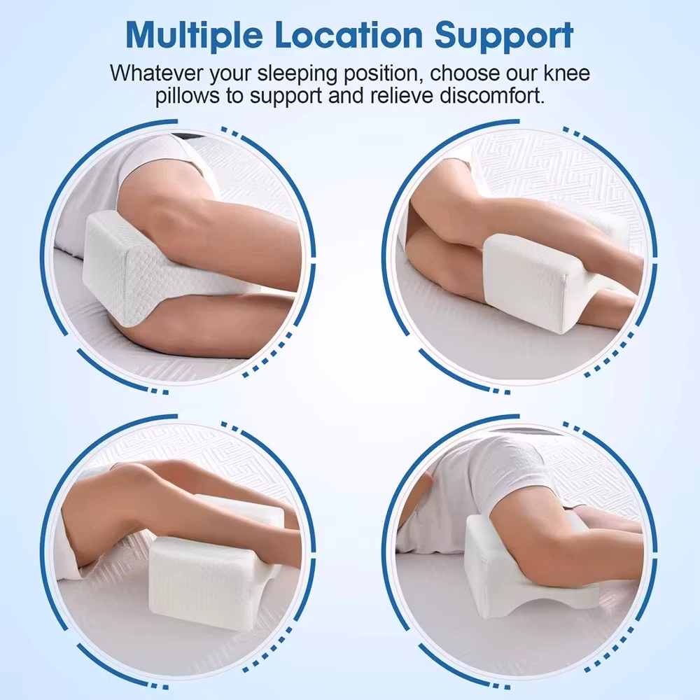 Ortopedisk Knäkudde i Memory Foam – För Rygg, Höft & Ben | Perfekt för Sidliggande & Gravida