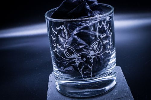 Graverat Whiskeyglas Älgen