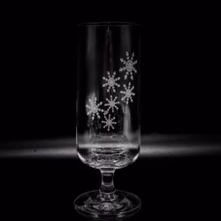 Graverad Ölglas Snöflingor