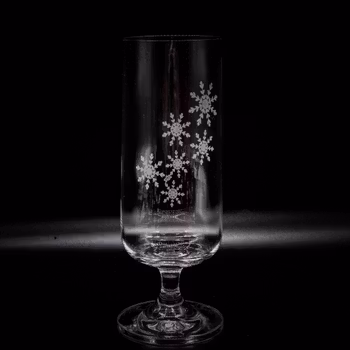 Graverad Ölglas Snöflingor