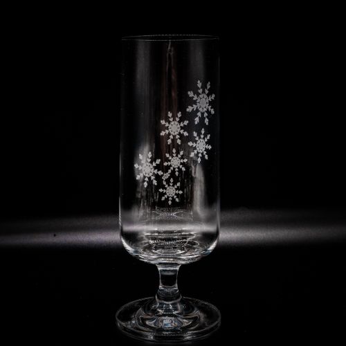Graverad Ölglas Snöflingor