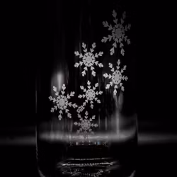 Graverad Ölglas Snöflingor