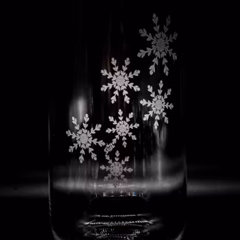 Graverad Ölglas Snöflingor