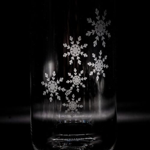 Graverad Ölglas Snöflingor