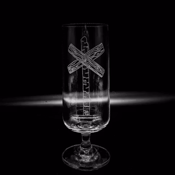 Graverad Ölglas Ledkryss