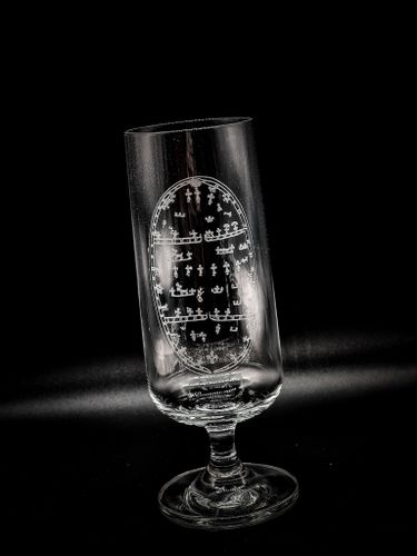 Graverad Ölglas Samiska trumman