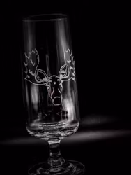 Graverad Ölglas Älgen