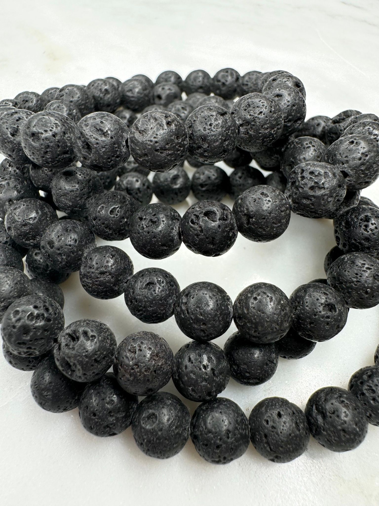 Lava sten armband fem stycken kristall
