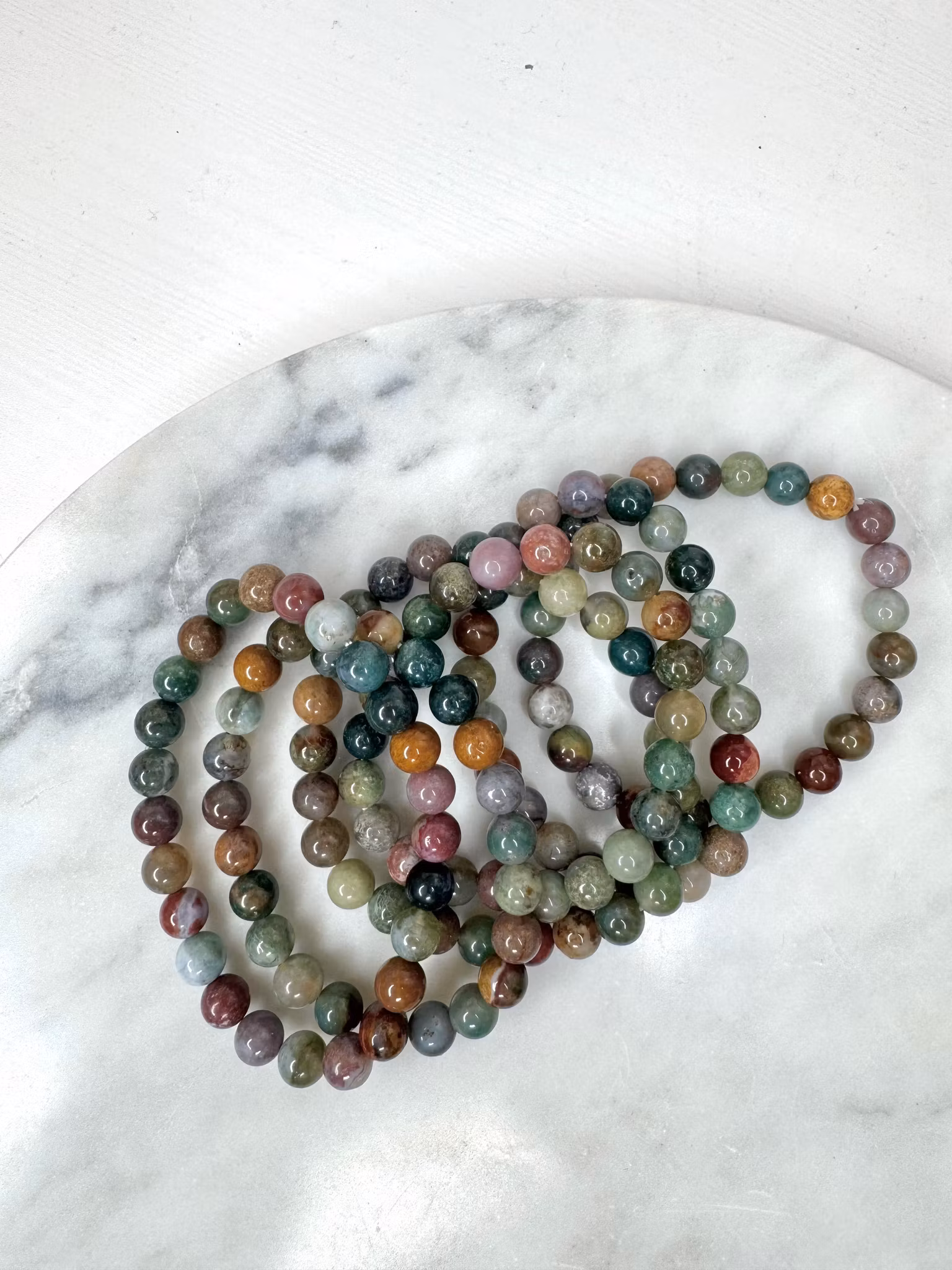 Ocean jaspis 8mm armband kristall