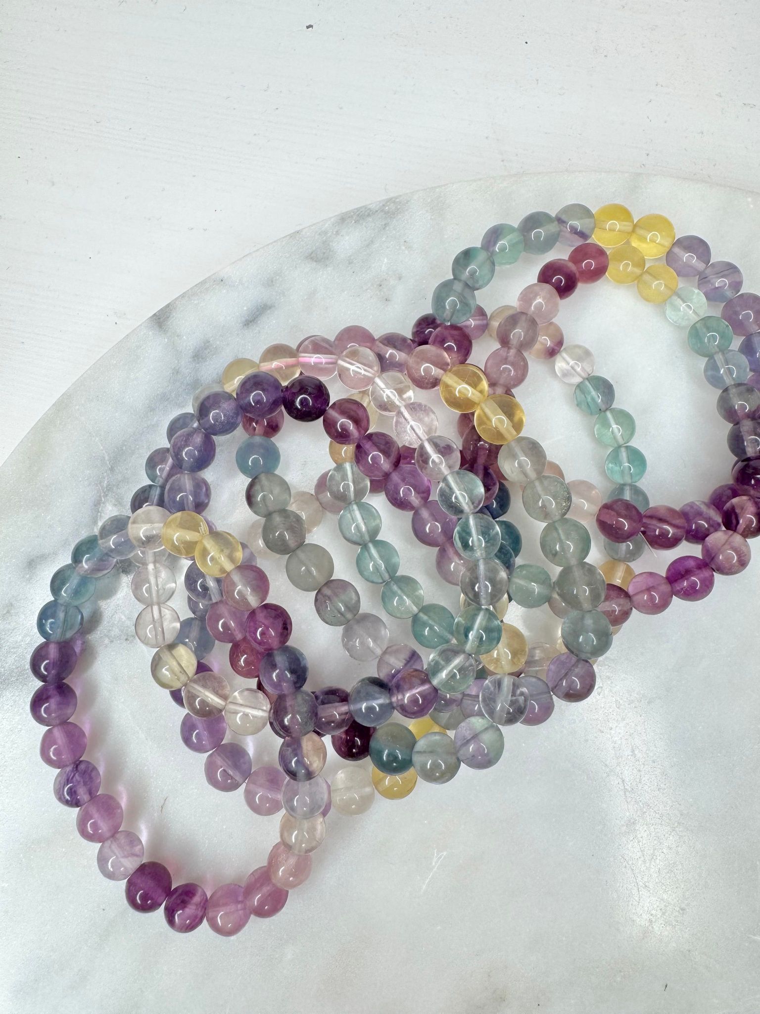 Fluorit 8 mm (C) armband kristall