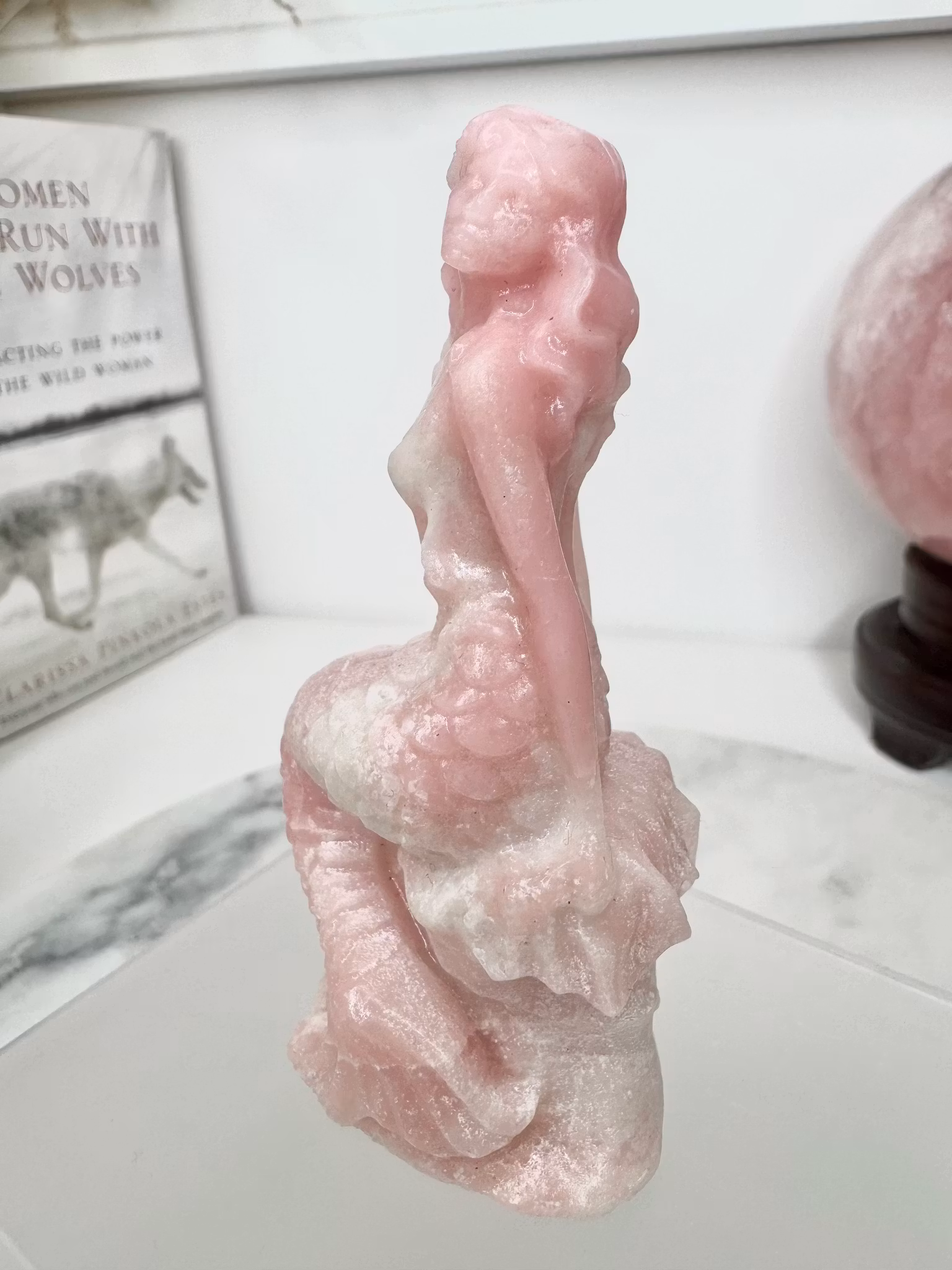 Sjöjungfru i rosa opal
