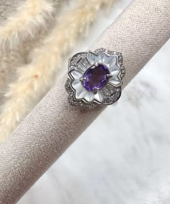 Silverring med ametist