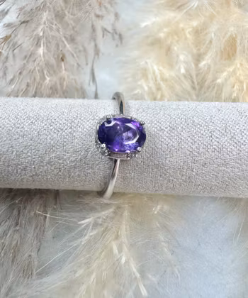 Silverring med ametist