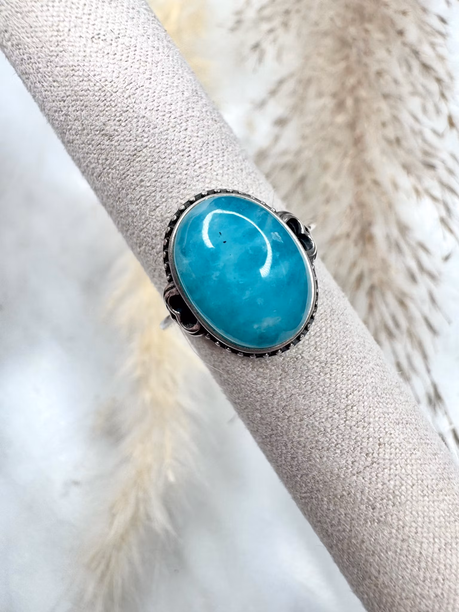 Silverring med amazonit