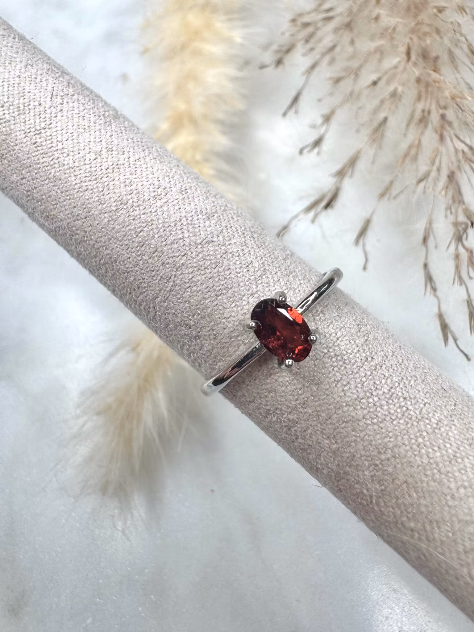 Silverring med granat