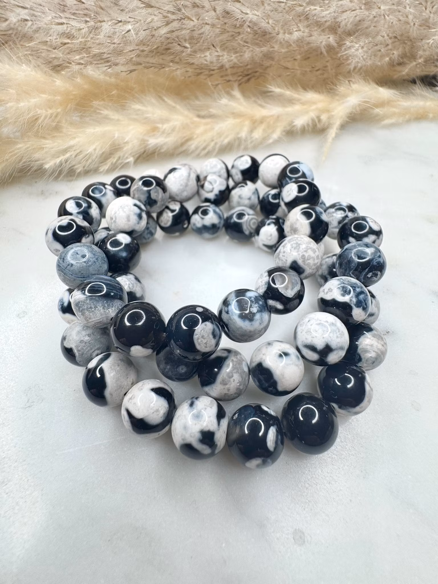 Spackhuggaragat armband 10mm 3stycken kristall