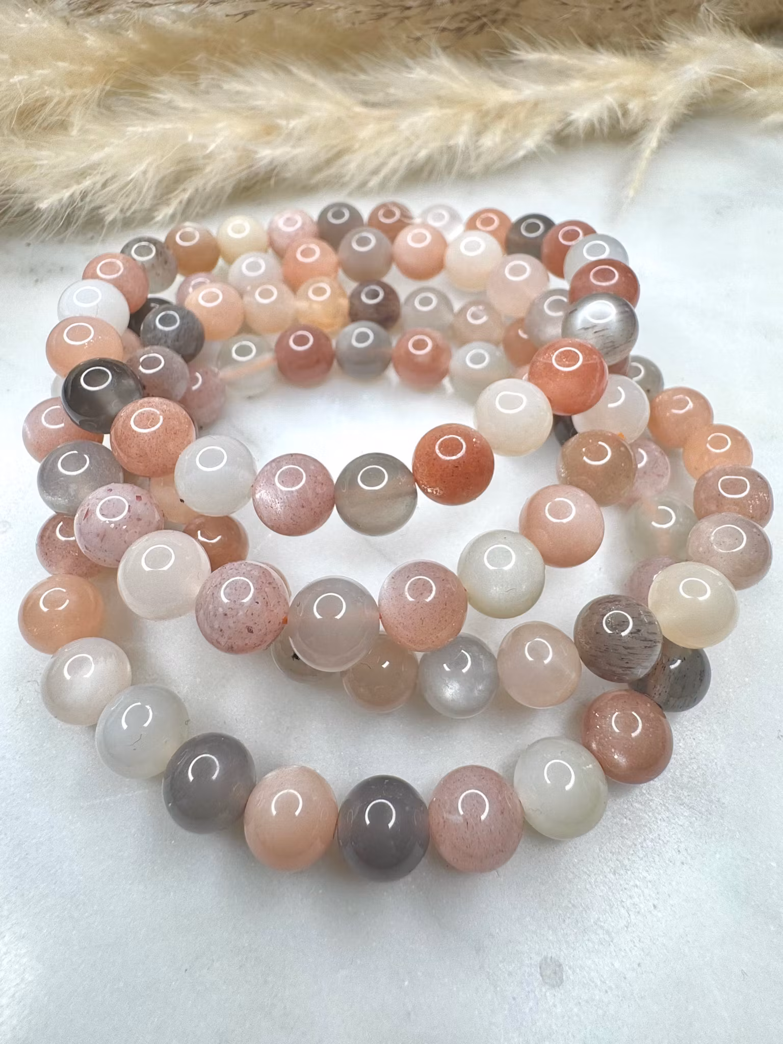 Moonstone mix 8mm armband kristall