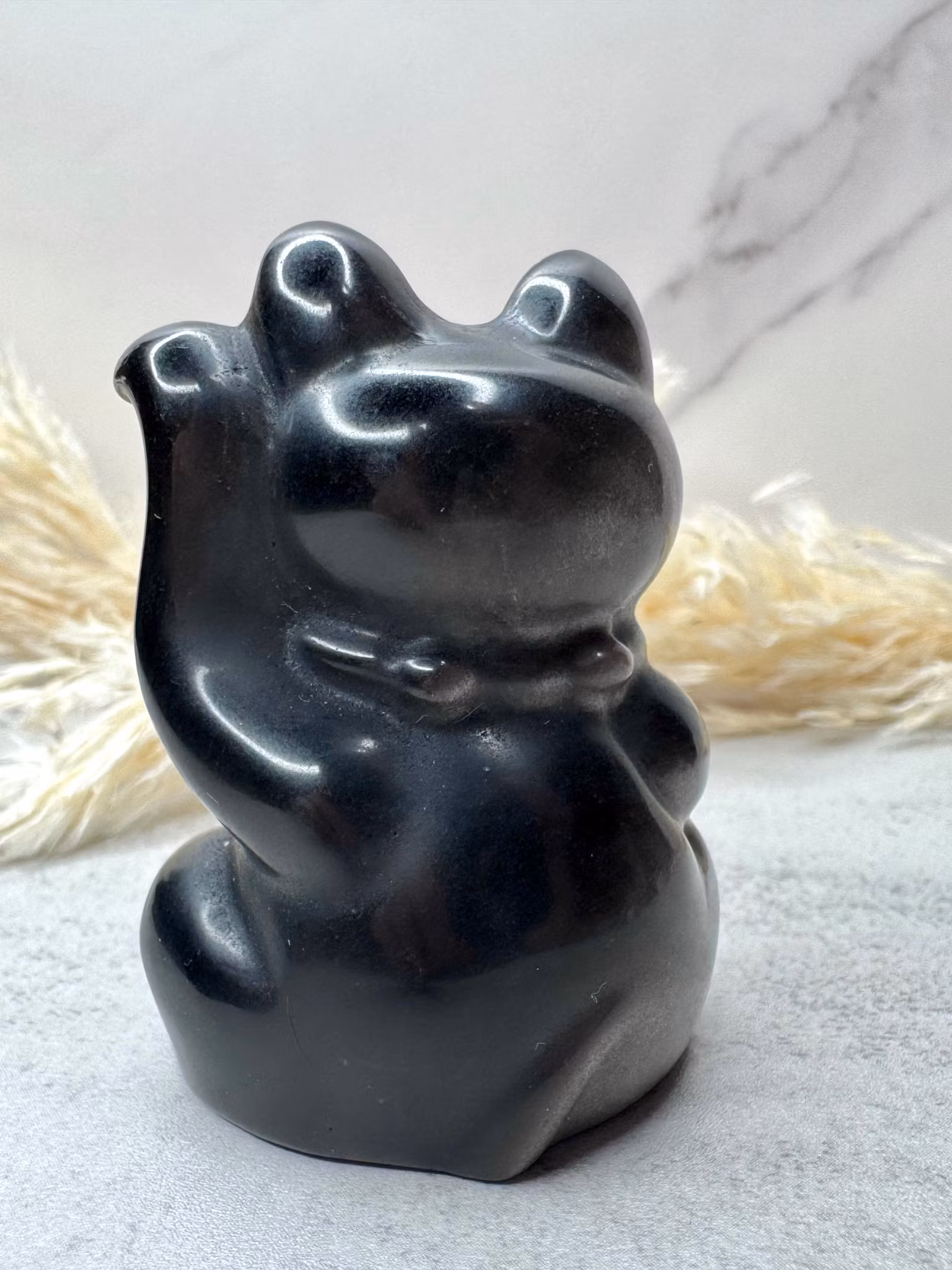 Lyckokatt i silverobsidian