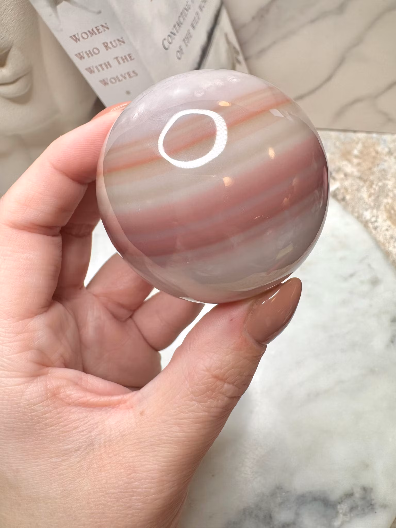 Klot i rosabandad onyx A