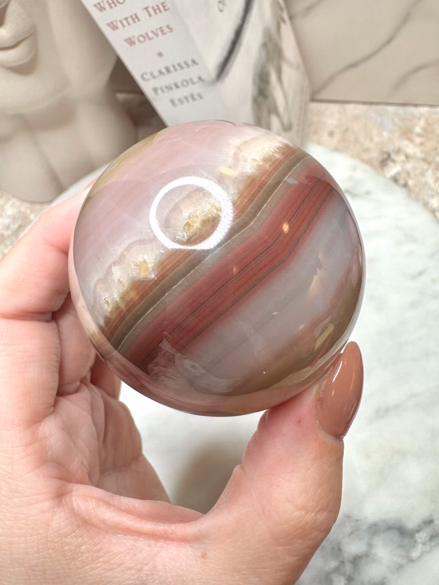Klot i rosabandad onyx B