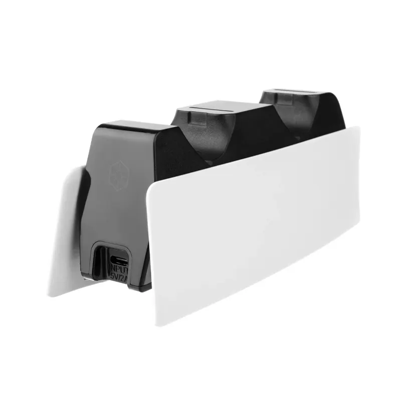FIXED Laddstation FIXPS5-DCC-BW för 2 PS5 DualSense-kontroller Black/White
