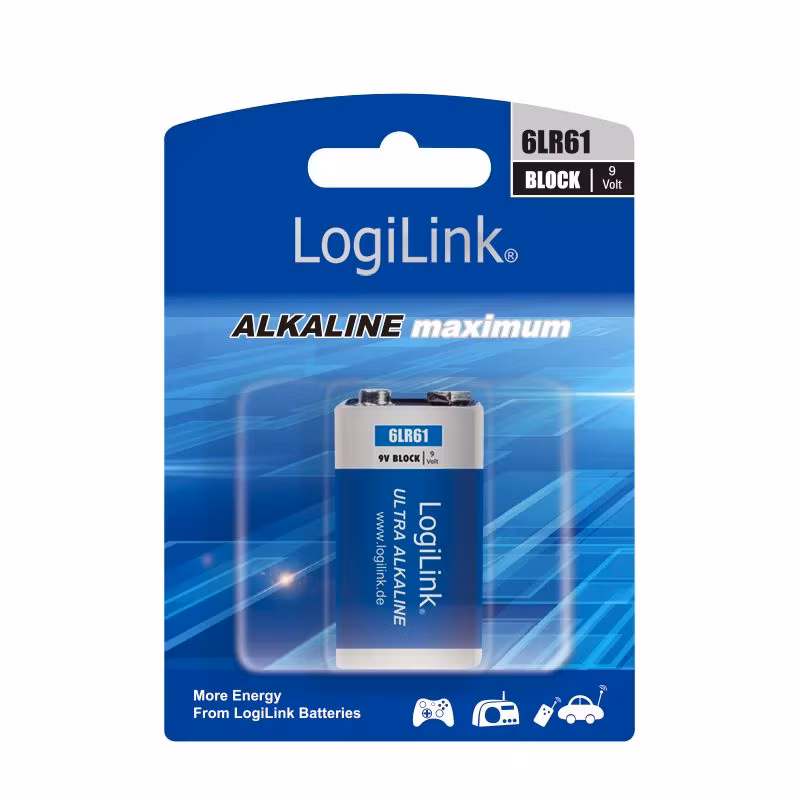 LogiLink Ultra Power 6LR61 9 V 480 mAh Alkaliskt Batteri