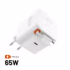 FIXED FIXCG65R-2C-WH 65 W GaN USB-C-laddare med 2 portar och utdragbar kabel Vit