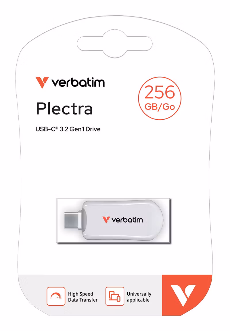 Verbatim Plectra 30230 256 GB USB 3.2 Gen 1 USB-C USB-minne Vit