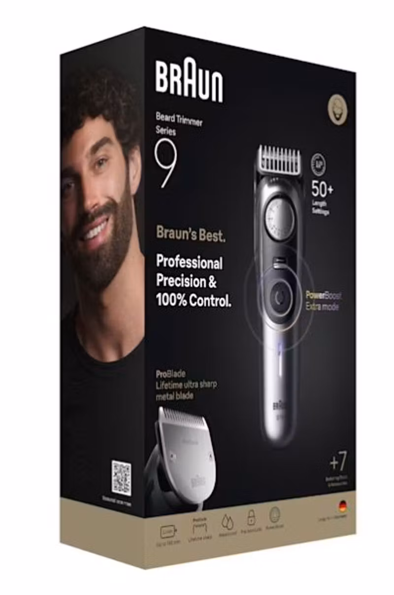 Braun Series 9 BT9520 Skäggtrimmer Satin Chrome