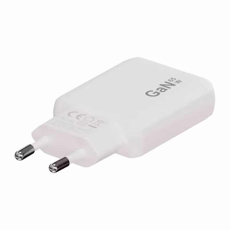 X2O Professional Dual Slim 65 W GaN Hemmaladdare 2 × USB-C med 1,5 m USB-C-kabel Vit