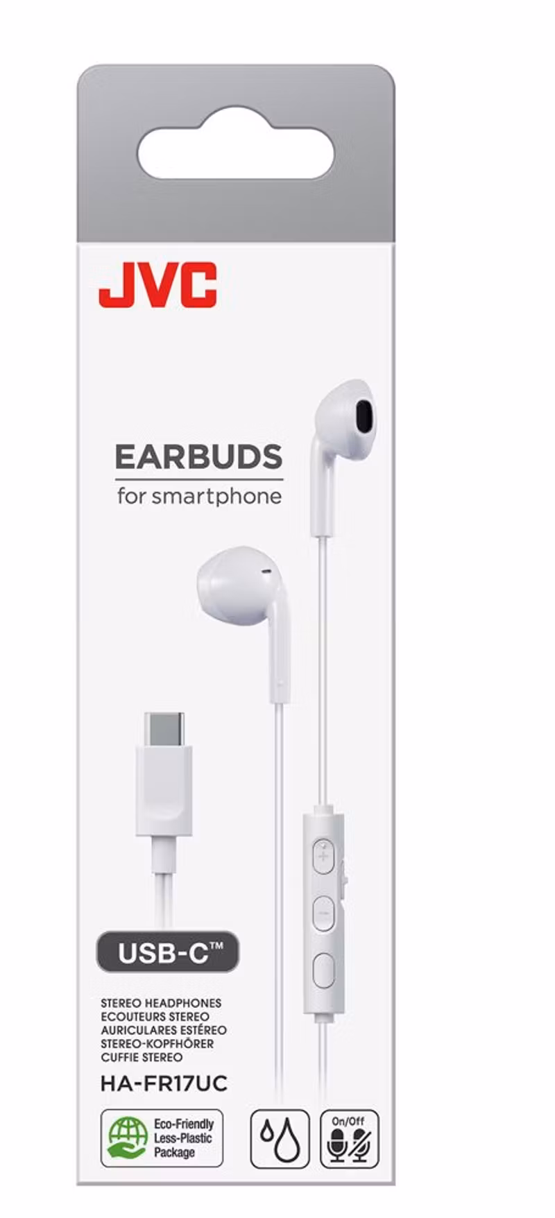 JVC HA-FR17UC USB-C In-ear-hörlurar med mikrofon Vit