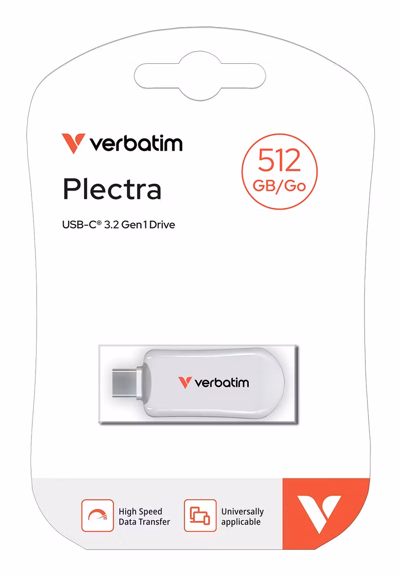 Verbatim Plectra 512 GB USB 3.2 Gen 1 USB-C USB-minne Vit