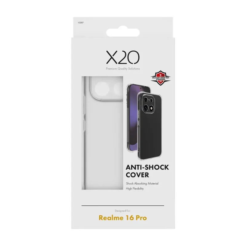 X2O Anti-Shock Skal för Realme 16 Pro Transparent