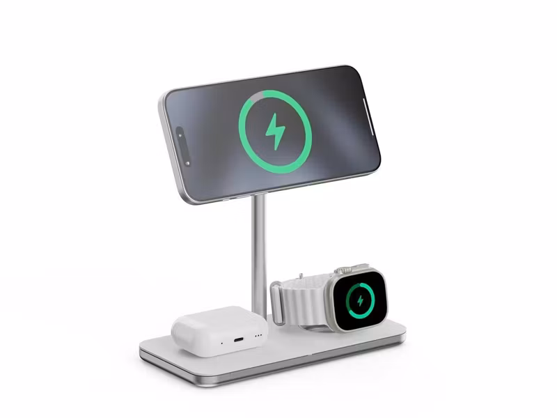 LINQ 3in1 Qi2 LQ48038 trådlöst laddningsställ för iPhone, Apple Watch och AirPods