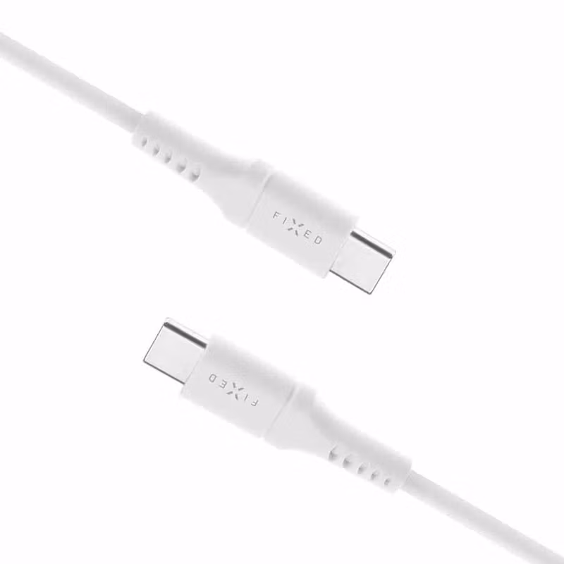 FIXED Liquid Silicone 60 W USB-C till USB-C 2 m Silikonkabel Vit
