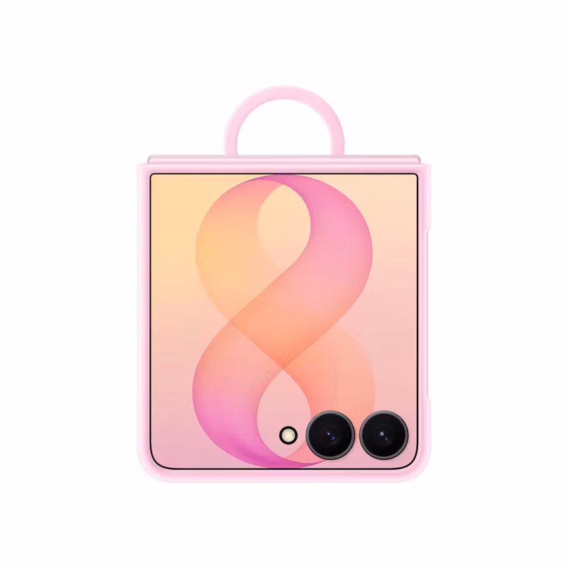 Samsung Galaxy Z Flip8 Silicone Ring Magnet Case silikonskal med ring Pink