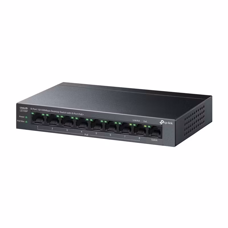 TP-Link LiteWave LS109P 9-portars PoE+-switch 10/100 Mbps