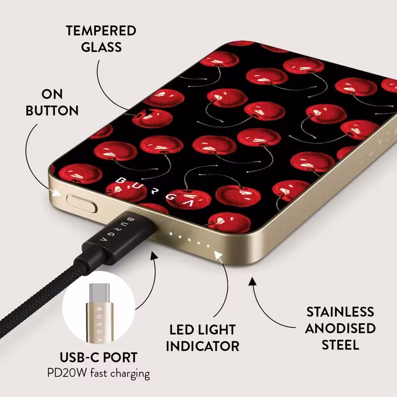 Burga Cherrybomb 5 000 mAh MagSafe-powerbank Guld