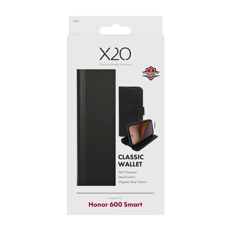 X2O Classic Wallet Plånboksfodral Honor 600 Smart Svart