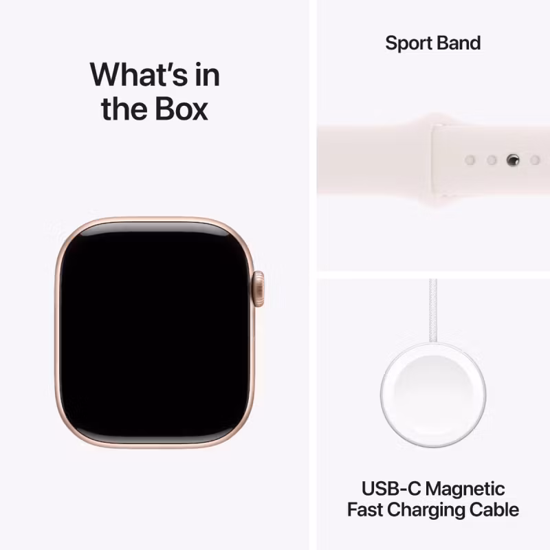RADERA: Apple Watch Series 10 GPS 46mm Guld Aluminium Case with Lila Band